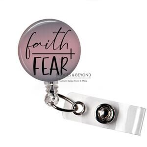 ✝️✨ Faith Over Fear Badge Reel | Christian Retractable ID Name Tag Holder